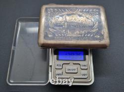 Antique Imperial Russian Niello Sterling Silver Cigarette Case Heavy 179g Rare