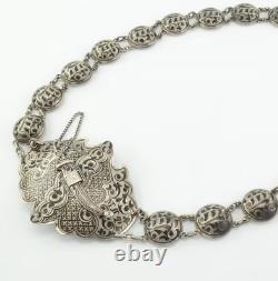 Antique Imperial Russian Niello Sterling Silver Sword Belt 1910s Hallmarked