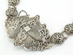 Antique Imperial Russian Niello Sterling Silver Sword Belt 1910s Hallmarked