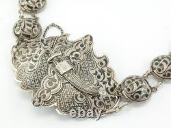 Antique Imperial Russian Niello Sword Sterling Silver Belt