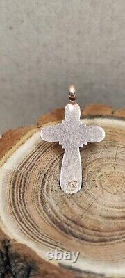 Antique Imperial Russian Orthodox Cross Christian Pendant 1865 Rose Gold 56 14K
