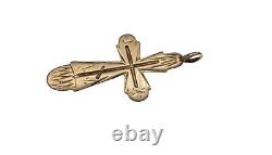 Antique Imperial Russian Orthodox Cross Christian Pendant 1886 Gold 56 14K