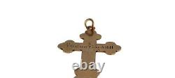 Antique Imperial Russian Orthodox Cross Christian Pendant 1905 Rose Gold 56 14K