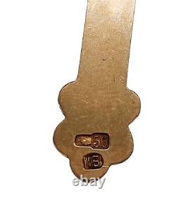 Antique Imperial Russian Orthodox Cross Christian Pendant 1905 Rose Gold 56 14K