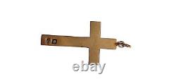 Antique Imperial Russian Orthodox Cross Christian Pendant 1910 Rose Gold 56 14K