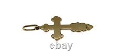 Antique Imperial Russian Orthodox Cross Christian Pendant 1921 Rose Gold 56 14K