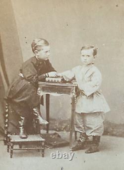 Antique Imperial Russian Photo Grand Duke Alexei & Vladimir Romanov as Children