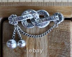 Antique Imperial Russian Pin Brooch Sterling Silver 84 Signed and Marked 5.7 gr