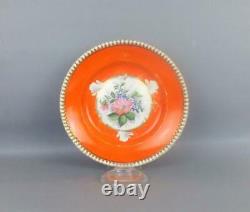 Antique Imperial Russian Porcelain Floral Plate by Kuznetsov Factory in Budah