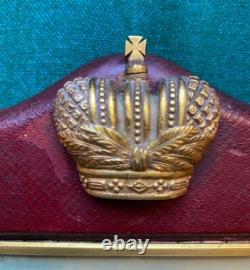 Antique Imperial Russian Presentation Leather Frame Photos Tsar Nicholas Romanov