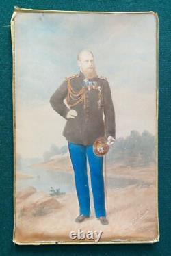 Antique Imperial Russian Presentation Leather Frame Photos Tsar Nicholas Romanov