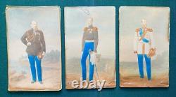 Antique Imperial Russian Presentation Leather Frame Photos Tsar Nicholas Romanov