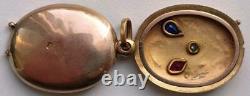 Antique Imperial Russian ROSE Gold 56 14K Jewelry Pendant Locket Sapphire Ruby