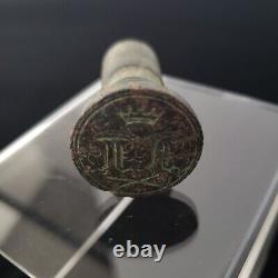 Antique Imperial Russian Romanov Royal Count Wax Seal Stamp Tsar Peter Crown RU