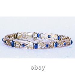 Antique Imperial Russian Romanov era bracelet gold sapphires Art Nouveau (7236)