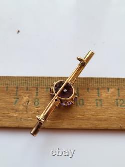 Antique Imperial Russian Rose Gold 14K Pin Brooch ORIGINAL Perfect RARE
