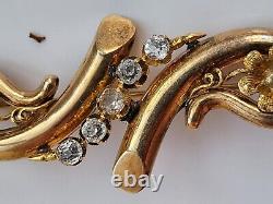 Antique Imperial Russian Rose Gold 56 14K Pin Brooch ORIGINAL Perfect RARE