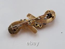 Antique Imperial Russian Rose Gold 56 14K Pin Brooch ORIGINAL Perfect RARE