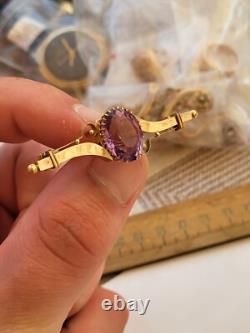 Antique Imperial Russian Rose Gold 56 14K Pin Brooch ORIGINAL Perfect RARE