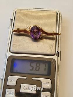 Antique Imperial Russian Rose Gold 56 14K Pin Brooch ORIGINAL Perfect RARE