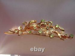 Antique Imperial Russian Rose Gold 56 14K Women's Jewelry Brooch Demantoid Stone
