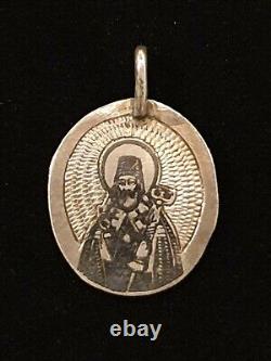 Antique Imperial Russian SOKOLOV Silver Russian Religious Orthodox Icon Pendant