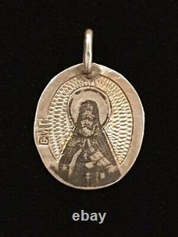 Antique Imperial Russian SOKOLOV Silver russian Religious Orthodox Icon Pendant