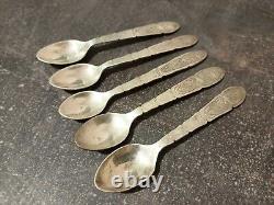 Antique Imperial Russian Set Of Spoons Silver 84 Lot 5pcs 54.40gr
