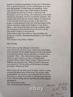 Antique Imperial Russian Signed Letter Dmitri & Daria Nabokov to Count Ignatieff
