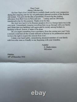 Antique Imperial Russian Signed Letter Princess Shakhovskaya Count Ignatieff