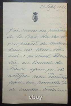 Antique Imperial Russian Signed Letter Princess Shakhovskoy Count Ignatieff