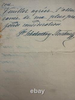 Antique Imperial Russian Signed Letter Princess Shakhovskoy Count Ignatieff