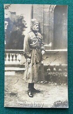 Antique Imperial Russian Signed Photo Postcard Grand Duke Nicholas Romanov Exile