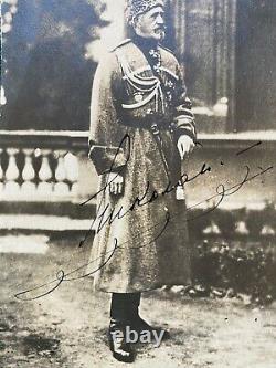 Antique Imperial Russian Signed Photo Postcard Grand Duke Nicholas Romanov Exile