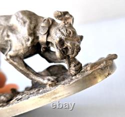 Antique Imperial Russian Silver 84 Dog Figurine