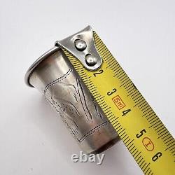 Antique Imperial Russian Silver 84 Small Shot Cup Engraved Marked 22 gr