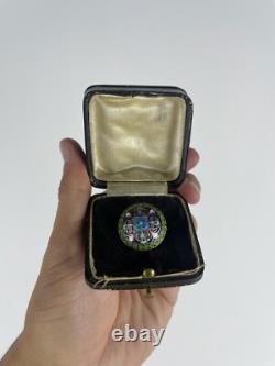 Antique Imperial Russian Silver Brooch 84 Sterling Silver Enameled Original +box Antique Imperial Russian Silver Brooch 84 Sterling Silver Enameled Original +box