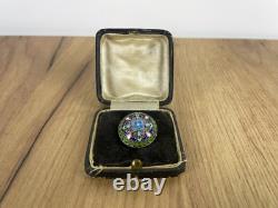 Antique Imperial Russian Silver Brooch 84 Sterling Silver Enameled Original +box Antique Imperial Russian Silver Brooch 84 Sterling Silver Enameled Original +box