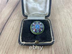Antique Imperial Russian Silver Brooch 84 Sterling Silver Enameled Original +box Antique Imperial Russian Silver Brooch 84 Sterling Silver Enameled Original +box