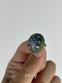 Antique Imperial Russian Silver Brooch 84 Sterling Silver Enameled Original +box Antique Imperial Russian Silver Brooch 84 Sterling Silver Enameled Original +box