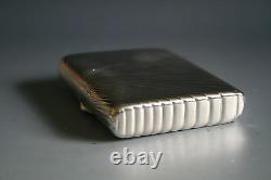 Antique Imperial Russian Silver Cigarette Case With Applied Gold Masonic Symbols