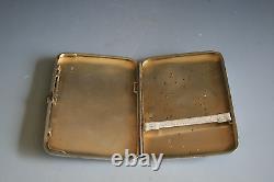 Antique Imperial Russian Silver Cigarette Case With Silver And Gold Initials