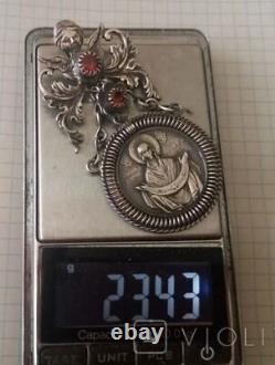 Antique Imperial Russian Silver Dukach Slobozhansky Virgin Marie Head Stone Rare