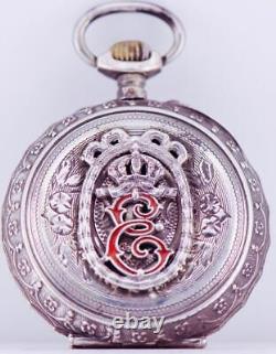 Antique Imperial Russian Silver Enamel Pocket Watch for Grand Duchess Elezabeth