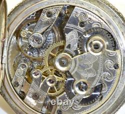 Antique Imperial Russian Silver Engrave Pocket Watch Digital Calendar Moon Phase