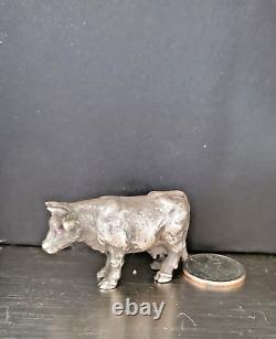 Antique Imperial Russian Silver Figure In The Form Of A Cow With Jewel Eyes
