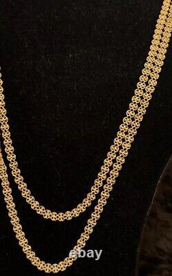Antique Imperial Russian Silver Gilt 68 Long Chain Original Ends c1750 WJ253