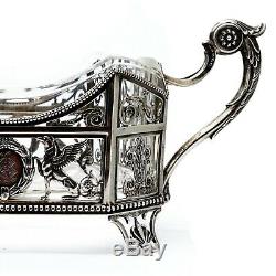 Antique Imperial Russian Silver Gilt Presentation Centerpiece Basket FABERGE ERA