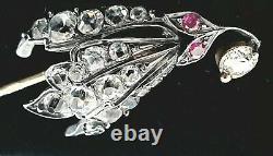 Antique Imperial Russian Silver Gold Victorian Diamond Brooch Stick Pin Jewelry