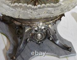 Antique Imperial Russian Silver Hand Cut Crystal Massive Centrepiece c1908 RARE